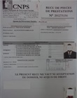 Reçu de pièces de prestations